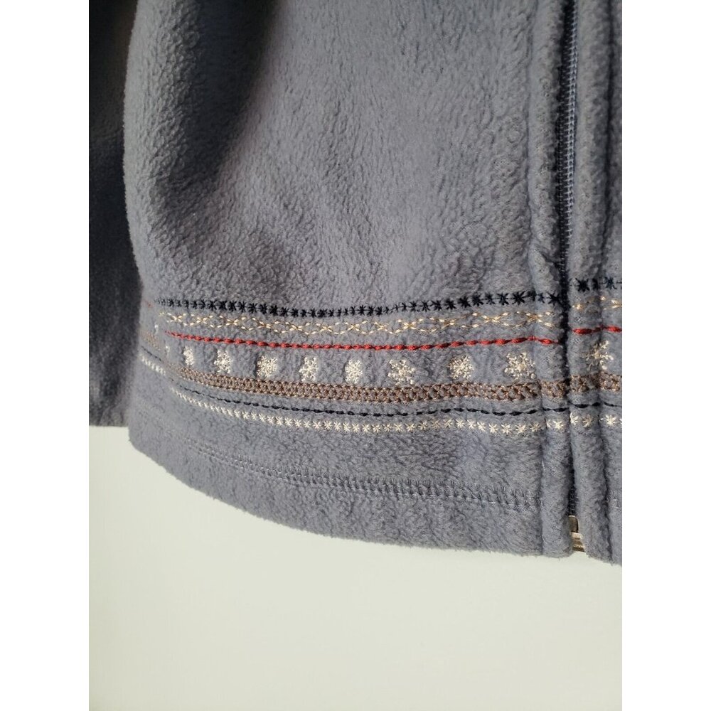 Croft & Barrow Women's Sz S Light Blue Long Sleeve Zip Up Sweater Snowman Print - Picture 3 of 7